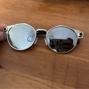 Okalay Silver deadbolt Round Sunglasses